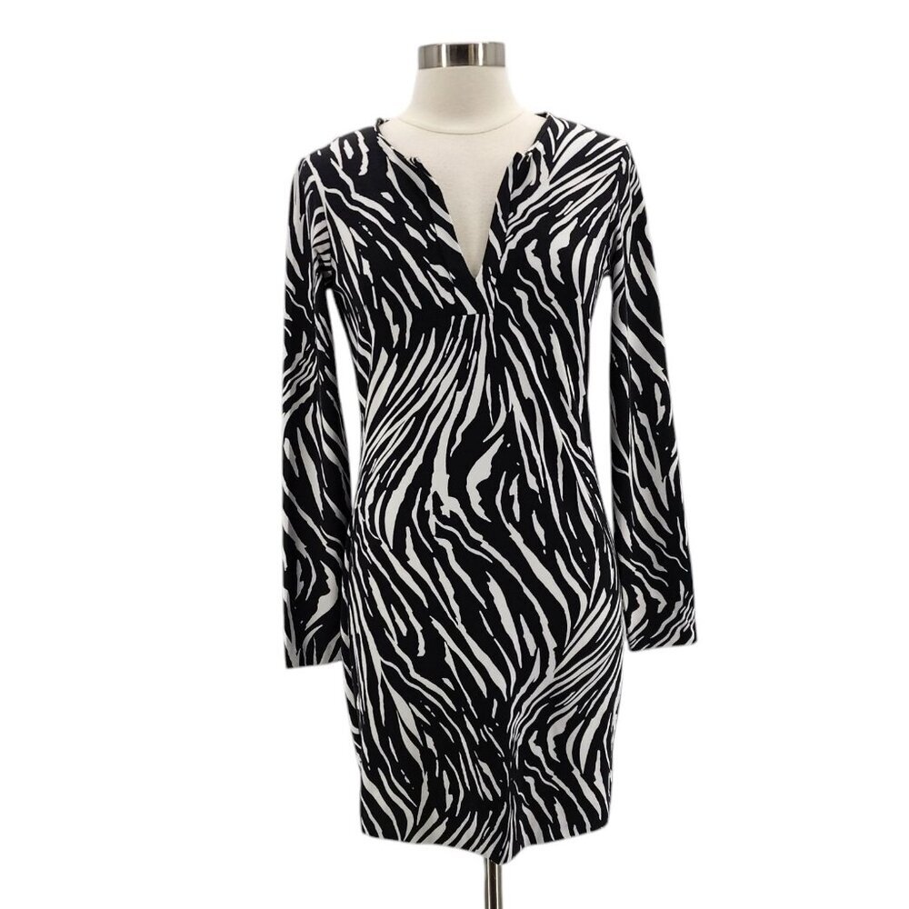 Diane Von Furstenberg Black and White Zebra Print Dress